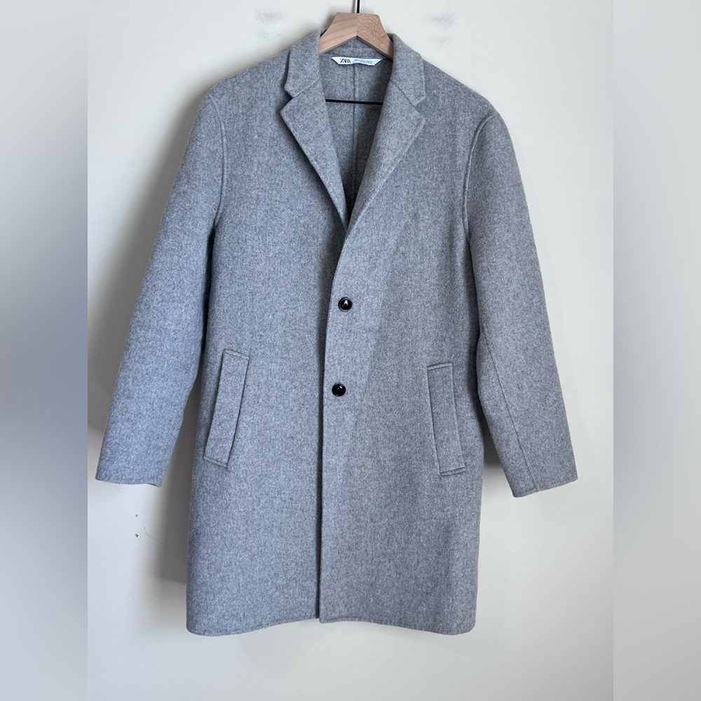 ZARA Wool Blend Coat Women’s‎ Medium Tailored Double Button Car Coat Oversized